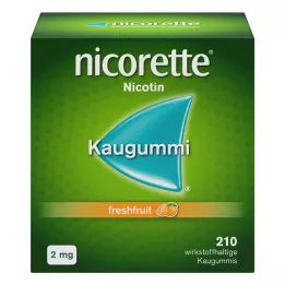 NICORETTE 2 mg τσίχλα φρέσκων φρούτων, 210 τεμάχια