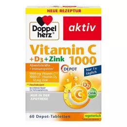 DOPPELHERZ Ταμπλέτες Vitamin C 1000+D3+Zinc Depot, 60 τεμ