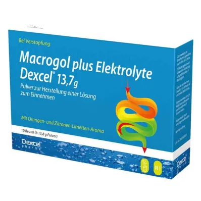 Macrogol plus ηλεκτρολύτες Dexcel 13,7 g Ple, 10 τεμ Macrogol plus ηλεκτρολύτες Dexcel 13,7 g Ple, 10 τεμ