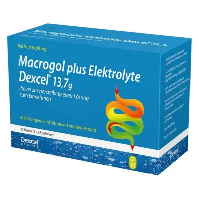 Macrogol plus ηλεκτρολύτες Dexcel 13,7 g Ple, 20 τεμ Macrogol plus ηλεκτρολύτες Dexcel 13,7 g Ple, 20 τεμ