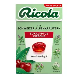 Γλυκά κεράσι με ευκάλυπτο Ricola χωρίς κουτί ζάχαρης, 50 γρ