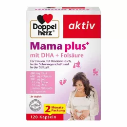 DOPPELHERZ Mama plus με DHA+ Κάψουλες Φολικού Οξέος, 120 τεμ