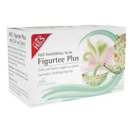 H&amp;S Figure Tea Plus με σακούλα φίλτρου ψευδαργύρου και σεληνίου, 20X1,5 g