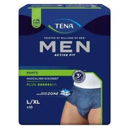 TENA® MEN ACTIVE FIT Plus παντελόνι μπλε L/XL για ακράτεια, 10 τεμάχια