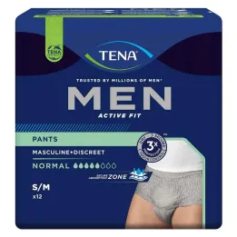 TENA® MEN ACTIVE FIT Παντελόνι Κανονικό γκρι S/M για ακράτεια, 12 τεμάχια