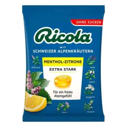 Ricola χωρίς ζάχαρη σακουλάκι μενθολέμονο έξτρα δυνατή, 75 γρ