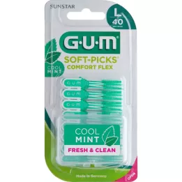 GUM Μαλακές επιλογές Comfort Flex μέντα μεγάλη, 40 τεμ