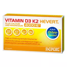 VITAMIN D3 K2 Hevert plus Ca Mg 4000 IE/2 κάψουλες, 60 τεμ