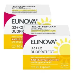 Eunova Duoprotect D3 + K2 4000 I.U. / 80 μg κάψουλες, 2x90 τεμ