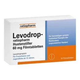 Levodrop-ratiopharm κατασταλτικό βήχα 60 mg επικαλυμμένα με λεπτό υμένιο δισκία, 10 τεμ