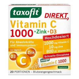 Taxofit Vitamin C 1000 + Zinc + D3 Direct Granules, 20 τεμ