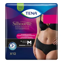 Μαύρο παντελόνι ακράτειας Tena Silhouette Plus M, 12 τμχ