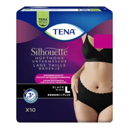 Μαύρο παντελόνι ακράτειας Tena Silhouette Plus L, 10 τμχ