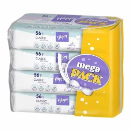 Bella baby Happy υγρά μαντηλάκια ευαίσθητα, 4x56 τεμαχίων