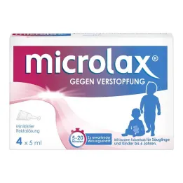 Υποκλύσματα με ορθικό διάλυμα Microlax με λαιμό κοντού σωλήνα, 4 τεμάχια