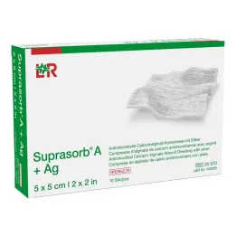 Κομπρέσα Suprasorb A + Ag Antimik.Cal.Alginate 5x5 cm, 10 τμχ