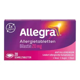 Ταμπλέτες αλλεργίας Allegra 20 mg λιωμένες ταμπλέτες, 20 τεμ