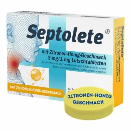 Σεπτολέτα με γεύση λεμόνι-μελιού 3 mg/1 mg παστίλιες, 16 τεμ