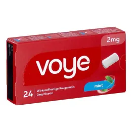 Voye Mint 2 mg δραστικής τσίχλας με νικοτίνη (24 τεμάχια)