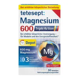 Tetesept Magnesium 600 Triple Action επικαλυμμένα με λεπτό υμένιο δισκία, 30 τεμ