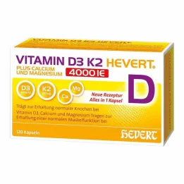 Vitamin D3 K2 Hevert + Calcium and Magnesium 4000 IE κάψουλες, 120 τεμ