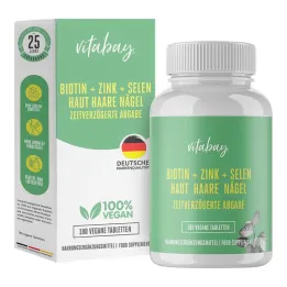 Biotin + Zinc + Selenium Skin + Hair + Nails vegan δισκία, 180 τμχ