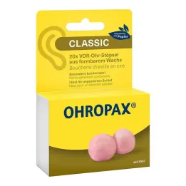 Κερί Ohropax Classic μπροστά στις ωτοασπίδες, 20 τεμάχια
