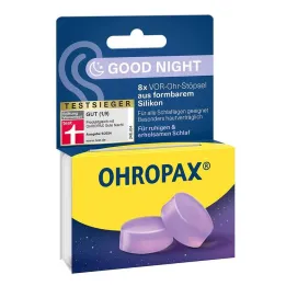 Εσωτερικά βύσματα σιλικόνης Ohropax Good Night, 8 τεμαχίων