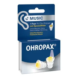Βύσματα φίλτρου Ohropax Music στο αυτί, 2 τεμαχίων
