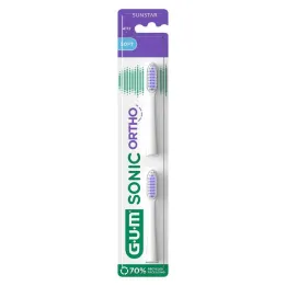 GUM Ανταλλακτικές κεφαλές βουρτσών Sonic Ortho, 2 τεμ
