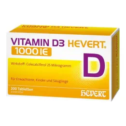 VITAMIN D3 HEVERT Δισκία των 1000 IU, 200 τεμ