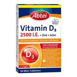 Abbey Vitamin D3 2500 IU Mini Tablets, 50 τεμ