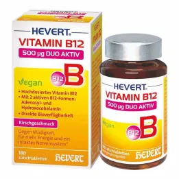 Vitamin B12 Hevert 500 μg Duo Active παστίλιες, 180 τμχ