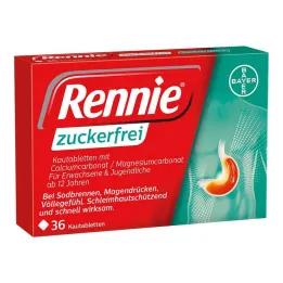 Μασώμενα δισκία Rennie χωρίς ζάχαρη, 36 τεμ