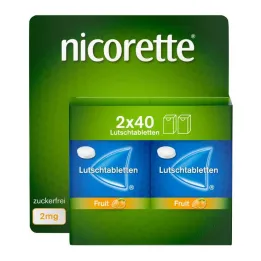 Nicorette Fruit 2 mg πιεσμένες παστίλιες, 80 τεμ