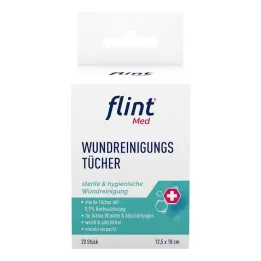 Μαντηλάκια καθαρισμού πληγών Flint Med αποστειρωμένα 12,5x18 cm, 20 τεμ