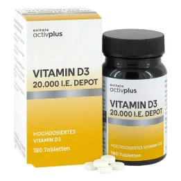 Ταμπλέτες αποθήκης Activplus Vitamin D3 20.000 IU (180 τεμάχια)