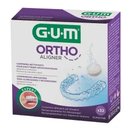 GUM Ταμπλέτες καθαρισμού Ortho Aligner, 32 τεμ